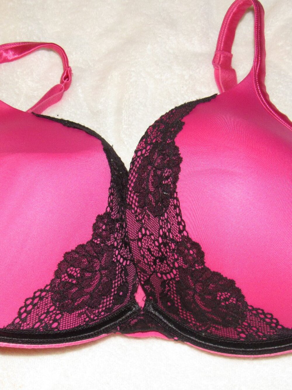 Cacique Pink/Black Bra  Size 42DD  USED